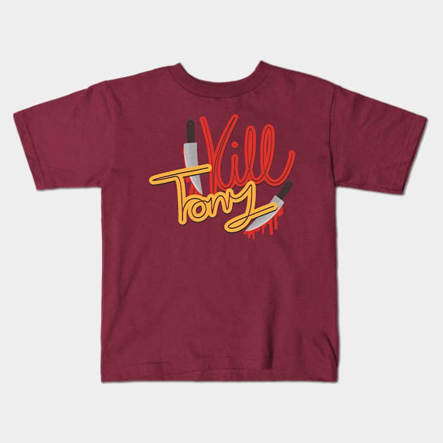 Kill Tony Podcast Handwritten Design With Knives Kids T-Shirt by Ina